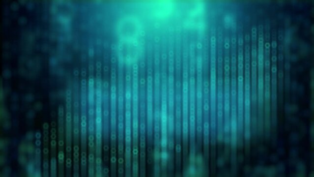 Futuristic big data abstract random motion digits with blurred gradient background video loop animation