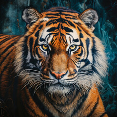Intense Gaze of a Royal Bengal Tiger: A Portrait of Wild Beauty