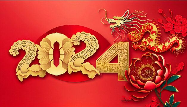 Premium AI Image  Year of the green wood dragon chinese happy new year