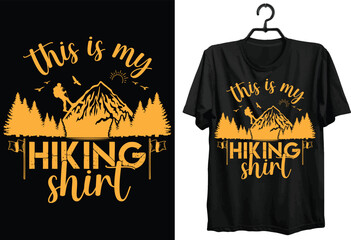 Hiking Svg T-shirt Design. Funny Gift Hiking T-shirt Design For Hiker. Typography, Custom, Vector t-shirt design. World All Hiker T-shirt Design