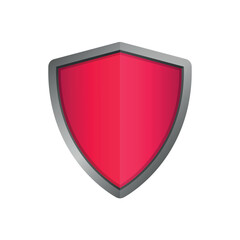 Vector red shield. Protection shield concept security label safety badge icon. Modern graphic design elements.