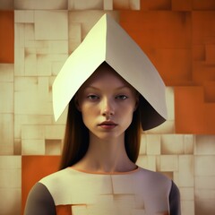 Illustration of a fashion portrait AI Generated