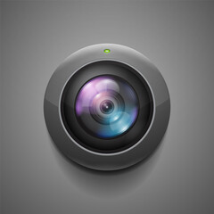 Web camera on a gray background. Vector illustration.