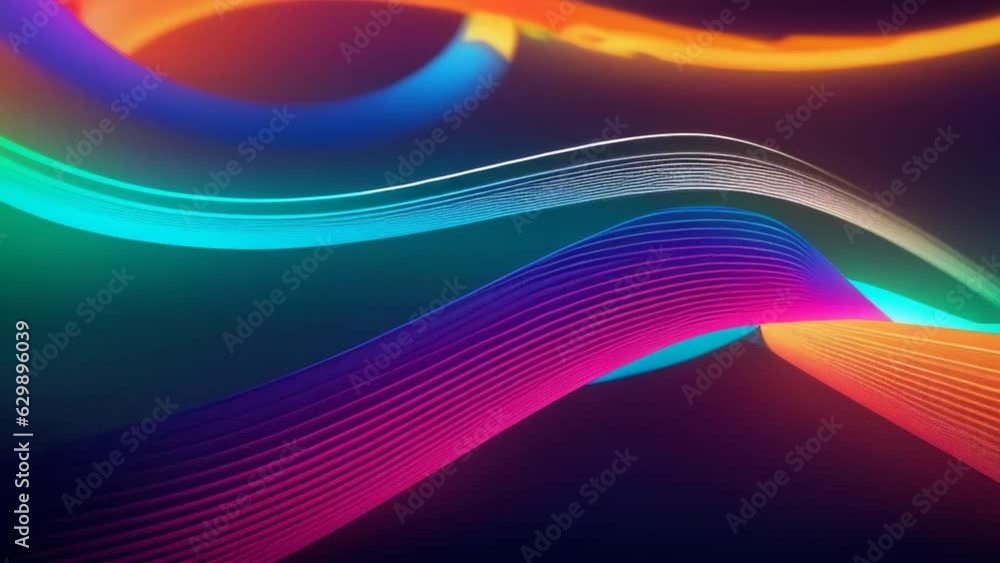 Poster A vibrant abstract background with flowing lines and colorful waves. Generative ai