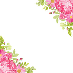 floral frame with wreath suitable for wedding invitation or greeting card