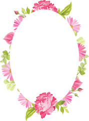 Fototapeta na wymiar floral frame with wreath suitable for wedding invitation or greeting card