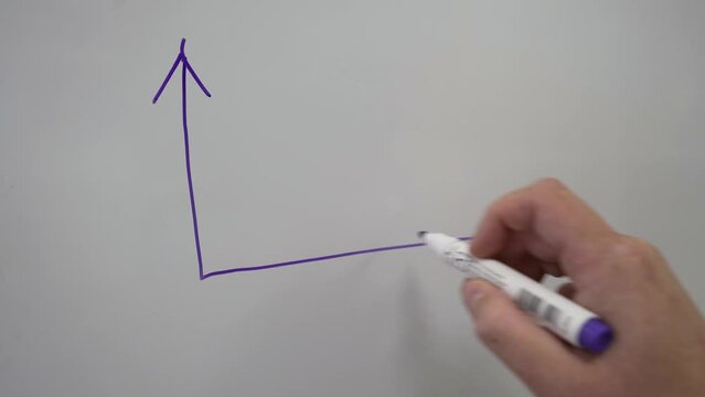 working meeting
the man draws graphs of the growth and decrease of profits on the board and explains the company's development strategy to the employees