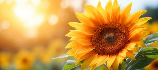 Fototapeta premium Sunflower. Generative AI technology.