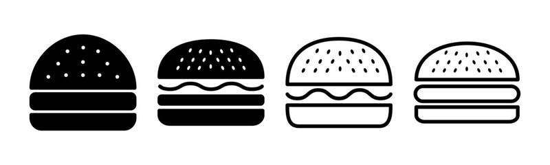 Burger icon set illustration. burger sign and symbol. hamburger
