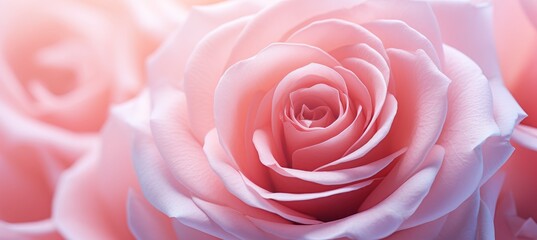 Pink rose flower. Valentine and wedding day background. Generative AI technology.