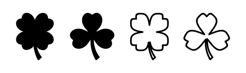 Clover icon set illustration. clover sign and symbol. four leaf clover icon.