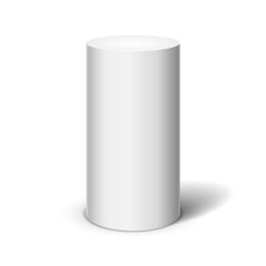 Cylinder on light background. Vector template for your design.