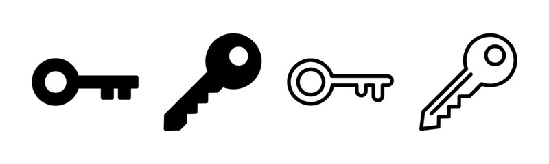 Key icon set illustration. Key sign and symbol.
