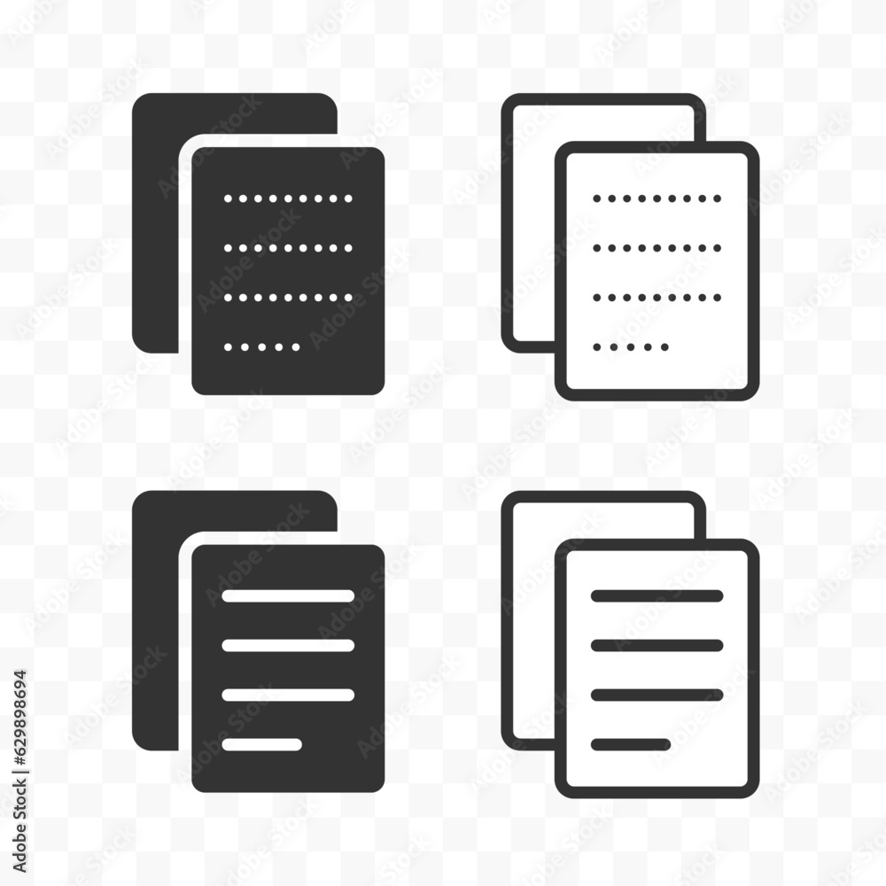 Poster copy and paste icon on transparent background. easily editable line art. vector stock illustration.