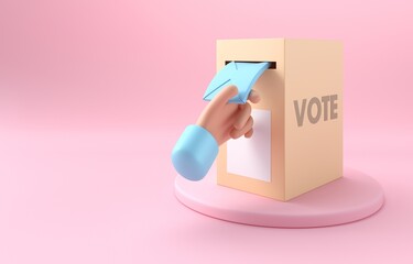Vote at the Ballot Box. 3D Illustration