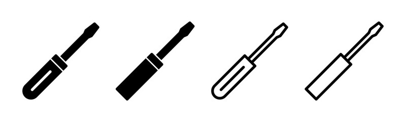 Screwdriver icon set illustration. tools sign and symbol