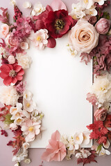 Obraz na płótnie Canvas Floral wedding invitations with blank space 