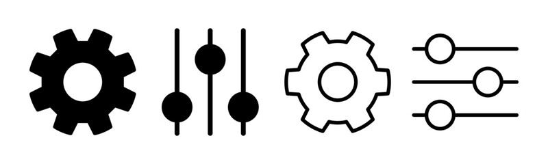 setting Icon set illustration. Cog settings sign and symbol. Gear Sign