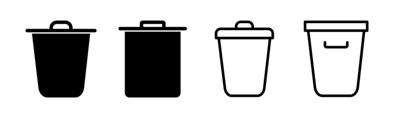 Trash icon set illustration. trash can icon. delete sign and symbol.