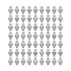 Microfone face emoticon icon illustration