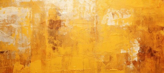 Yellow grunge vintage wall texture background. Generative AI technology.