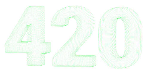 A modern-style typography design of the number 