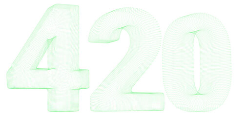 A modern-style typography design of the number 
