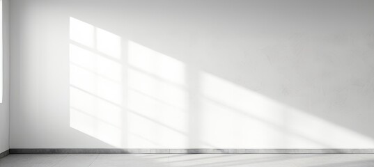 White wall interior background. Shiny window light and shadow. Generative AI technology.