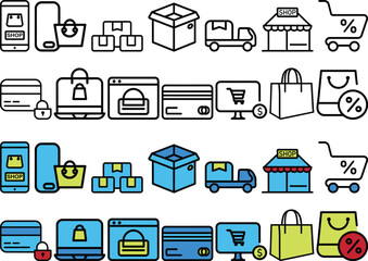 collection of e commerce icons