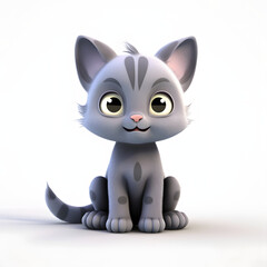 Fototapeta premium cute cat 3d animation Made with Generative AI