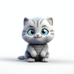 Fototapeta premium cute cat 3d animation Made with Generative AI