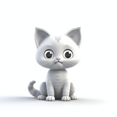 Fototapeta premium cute cat 3d animation Made with Generative AI