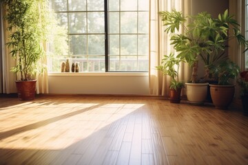properly maintained bamboo flooring with sunlight streaming in