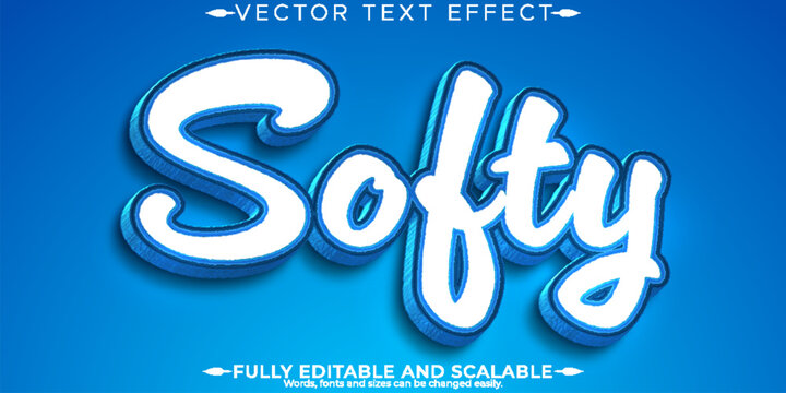Editable text effect, cartoon blue text style