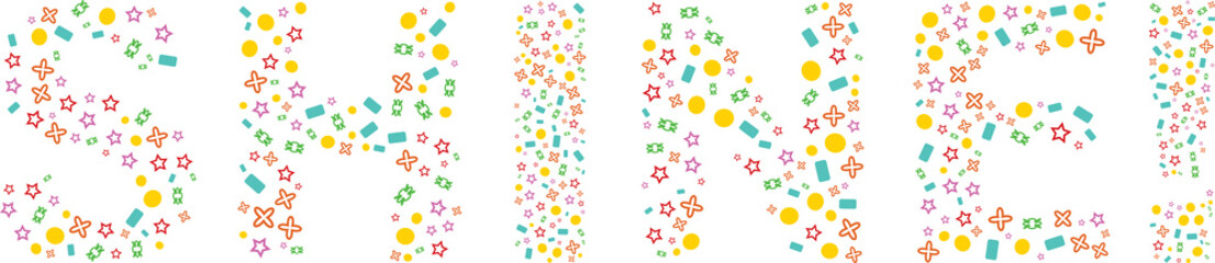 Shine in symbols. Depicts happiness and can be used in many contexts.