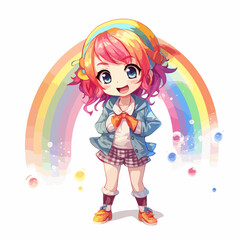 Obraz na płótnie Canvas Rainbow Anime