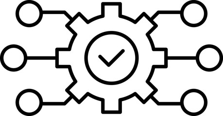 Obraz premium Circuit gear vector illustration. Gear with chip. Digital tech business logo template concept illustration. Gear electronic factory sign. Gear technology vector icon.