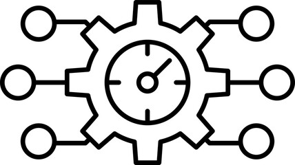 Circuit gear vector illustration. Gear with chip. Digital tech business logo template concept illustration. Gear electronic factory sign. Gear technology vector icon.