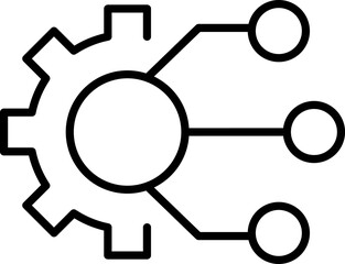 Circuit gear vector illustration. Gear with chip. Digital tech business logo template concept illustration. Gear electronic factory sign. Gear technology vector icon.