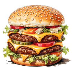 Hamburger Super Cheese Clipart