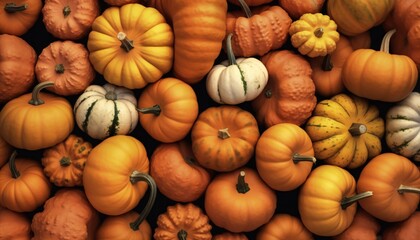 Pumpkins autumn background for Thanksgiving