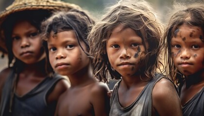 Portrait of a group of Indigenous Australian children