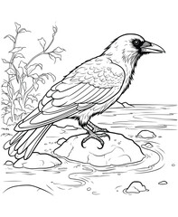 crow bird coloring page