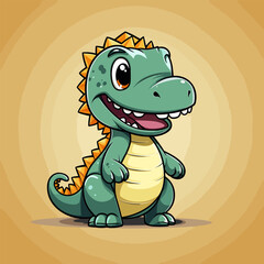 Alligator. Alligator hand-drawn comic illustration. Cute vector doodle style cartoon illustration.