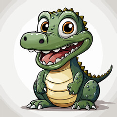 Alligator. Alligator hand-drawn comic illustration. Cute vector doodle style cartoon illustration.