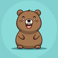 Naklejka na ściany i meble Bear. Bear hand-drawn comic illustration. Cute vector doodle style cartoon illustration.