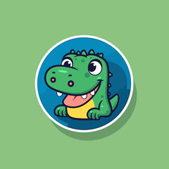 Crocodile. Crocodile hand-drawn comic illustration. Cute vector doodle style cartoon illustration.