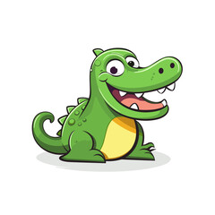 Obraz premium Crocodile. Crocodile hand-drawn comic illustration. Cute vector doodle style cartoon illustration.