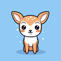 Deer. Deer hand-drawn comic illustration. Cute vector doodle style cartoon illustration.