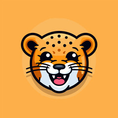 Cheetah. Cheetah hand-drawn comic illustration. Cute vector doodle style cartoon illustration.